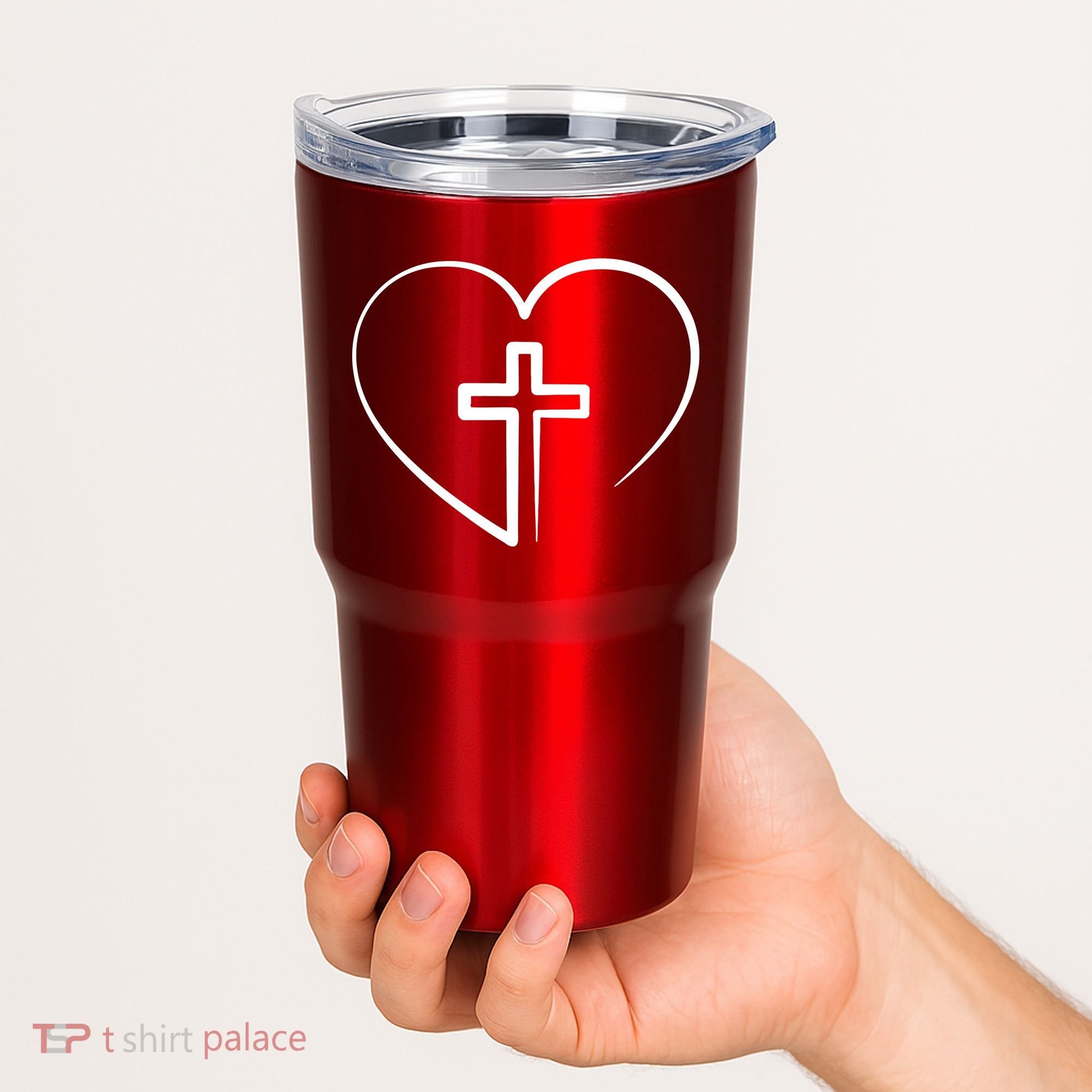 Jesus Christ Cross Heart Tumbler