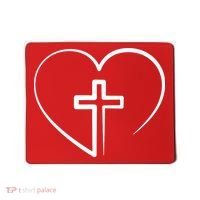 Jesus Christ Cross Heart Mousepad thumb 0