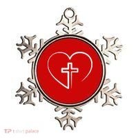 Jesus Christ Cross Heart Ornament thumb 0