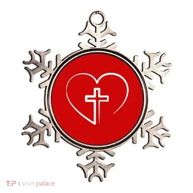 Jesus Christ Cross Heart Ornament