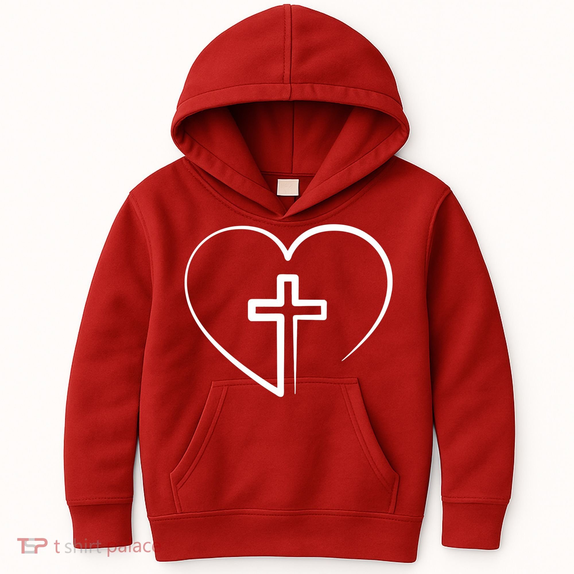 Jesus Christ Cross Heart Kids Hoodie