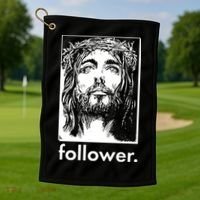 Jesus Christ Portrait Follower Golf Towel thumb 1