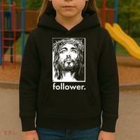Jesus Christ Portrait Follower Kids Hoodie thumb 3