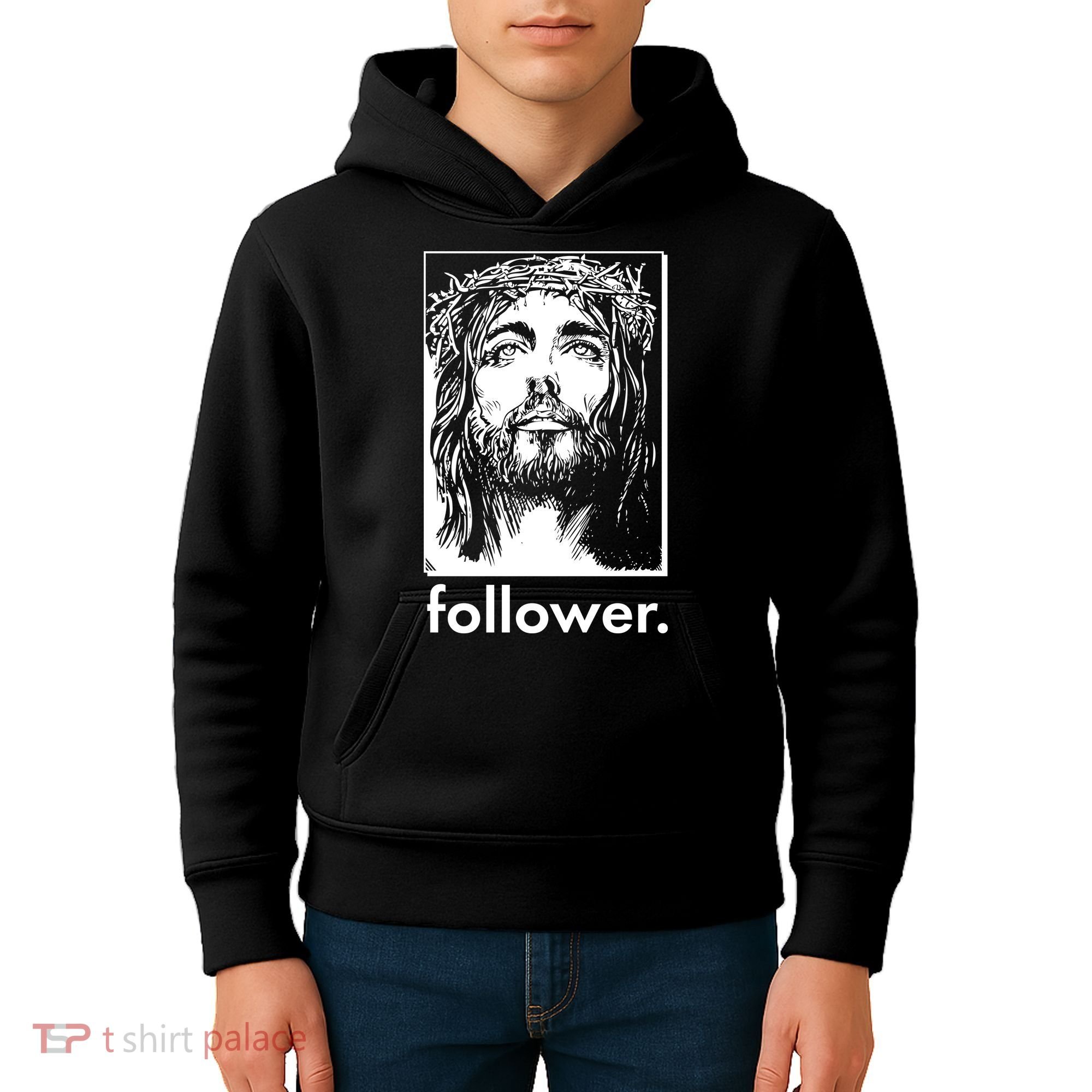 Jesus Christ Portrait Follower Kids Hoodie