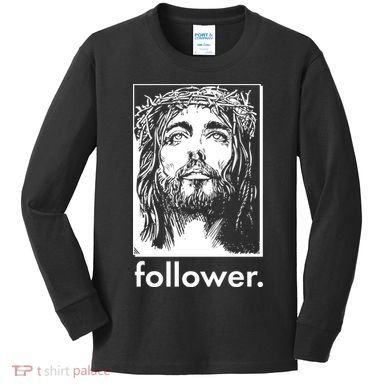 Jesus Christ Portrait Follower Kids Long Sleeve Shirt