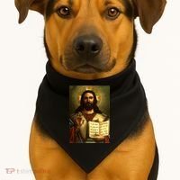 Jesus Christ Religious Photo USA-Made Doggie Bandana thumb 1