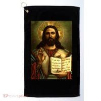 Jesus Christ Religious Photo Golf Towel thumb 0
