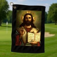 Jesus Christ Religious Photo Golf Towel thumb 1