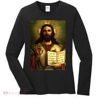 Jesus Christ Religious Photo Women's Long Sleeve Shirt thumb 0
