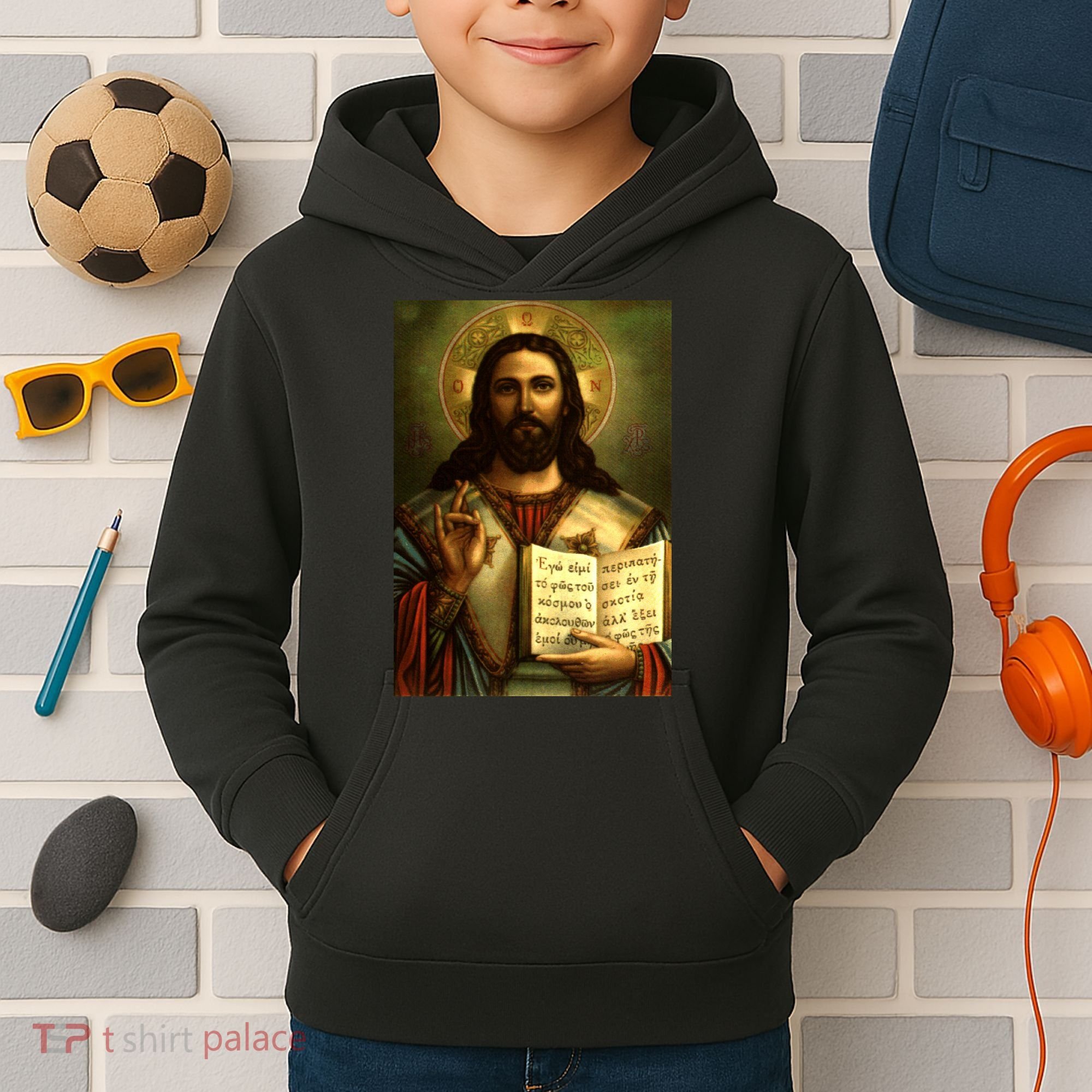 Jesus Christ Religious Photo Kids Hoodie