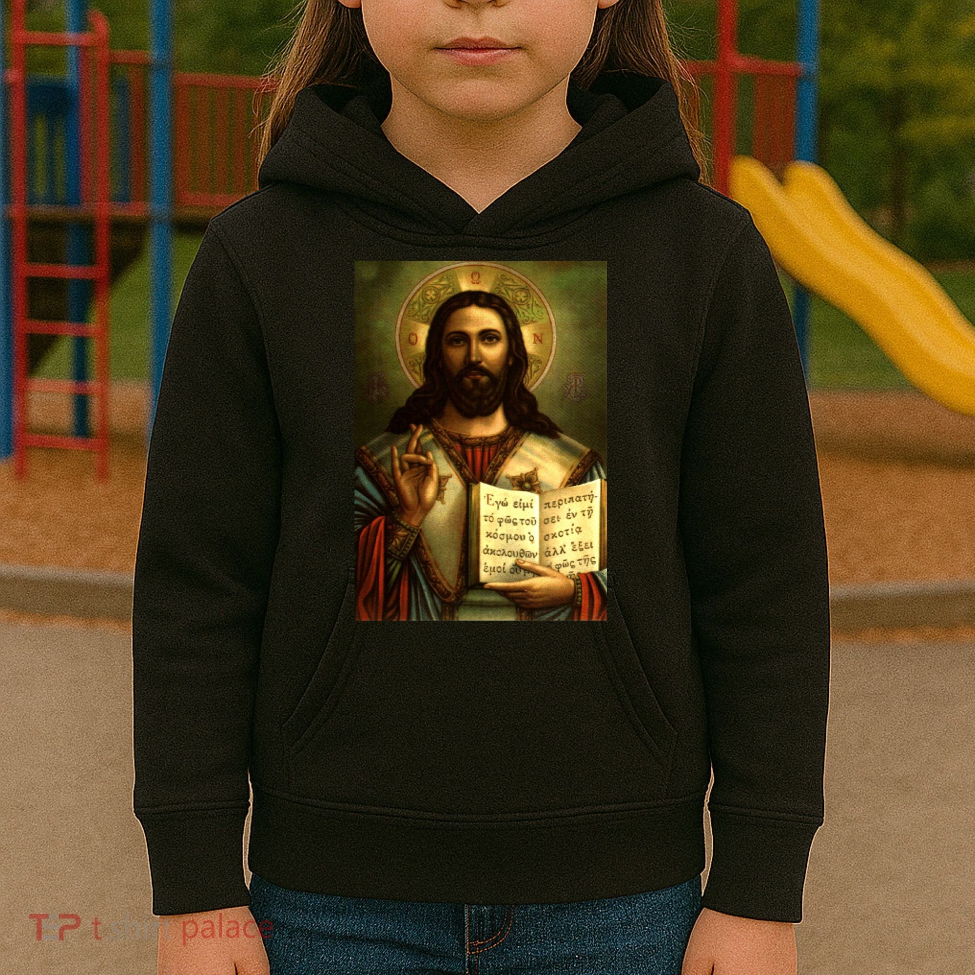 Jesus Christ Religious Photo Kids Hoodie