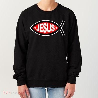 Jesus Christian Fish Symbol Women's Sweatshirt