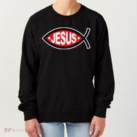 Jesus Christian Fish Symbol Women's Sweatshirt thumb 0