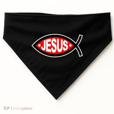 Jesus Christian Fish Symbol USA-Made Doggie Bandana