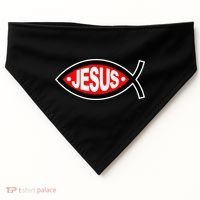 Jesus Christian Fish Symbol USA-Made Doggie Bandana thumb 0