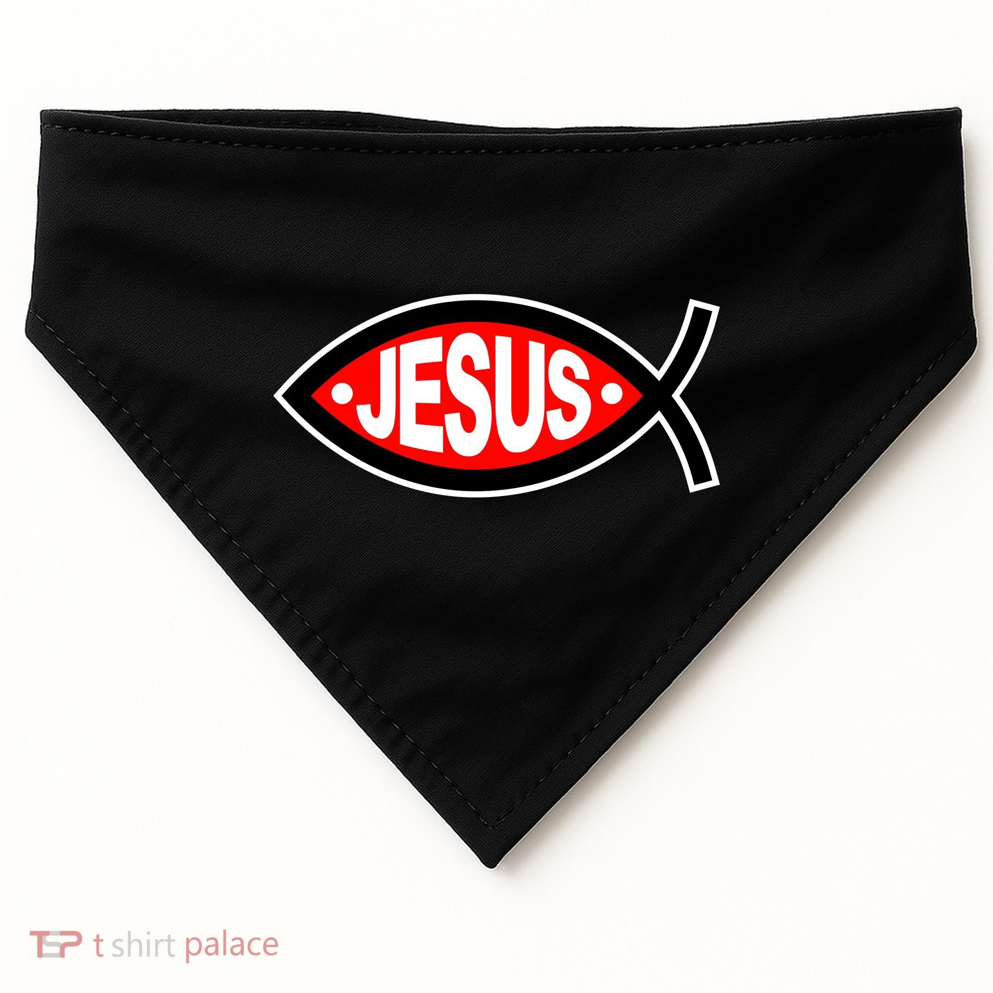 Jesus Christian Fish Symbol USA-Made Doggie Bandana