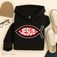 Jesus Christian Fish Symbol Hoodie thumb 4
