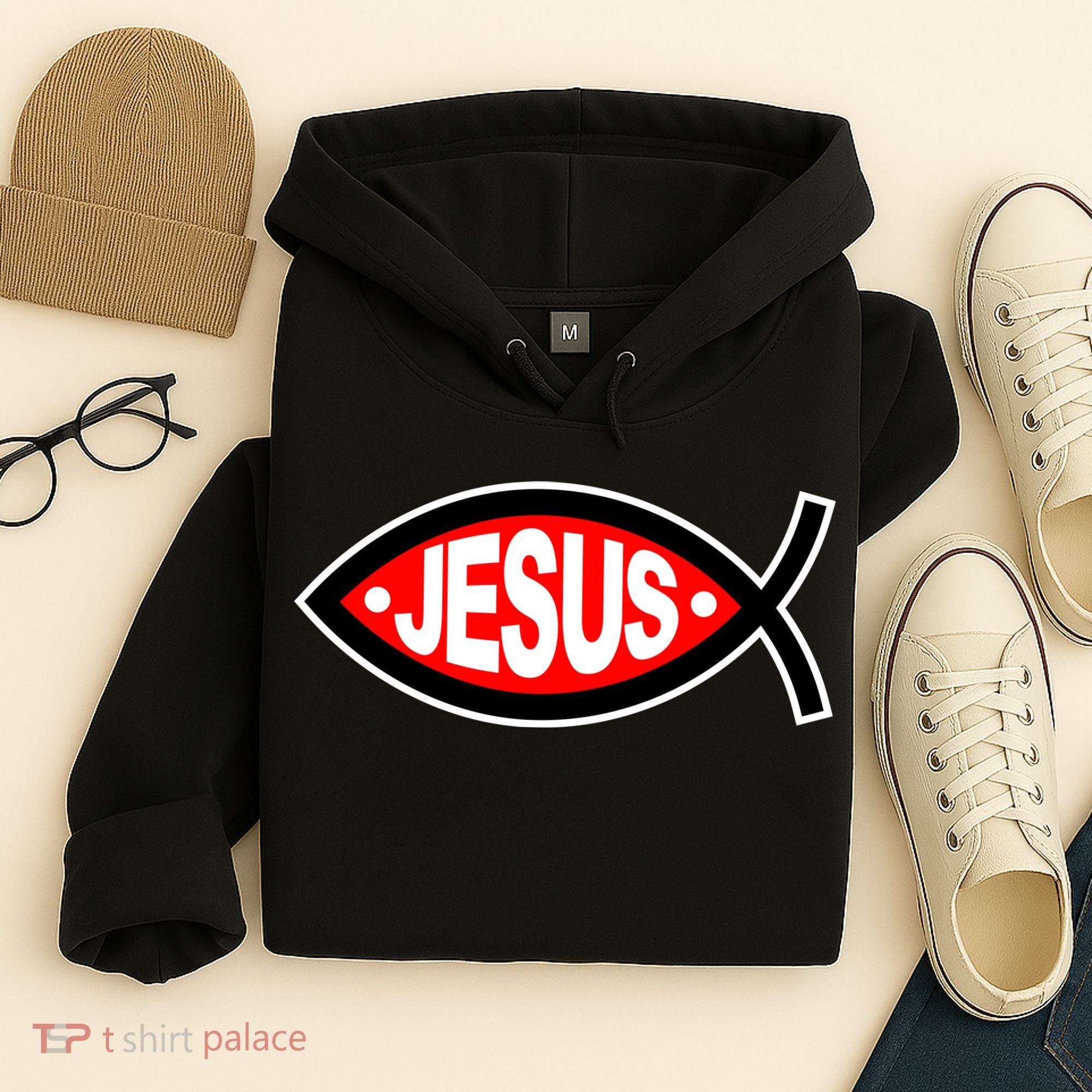 Jesus Christian Fish Symbol Hoodie