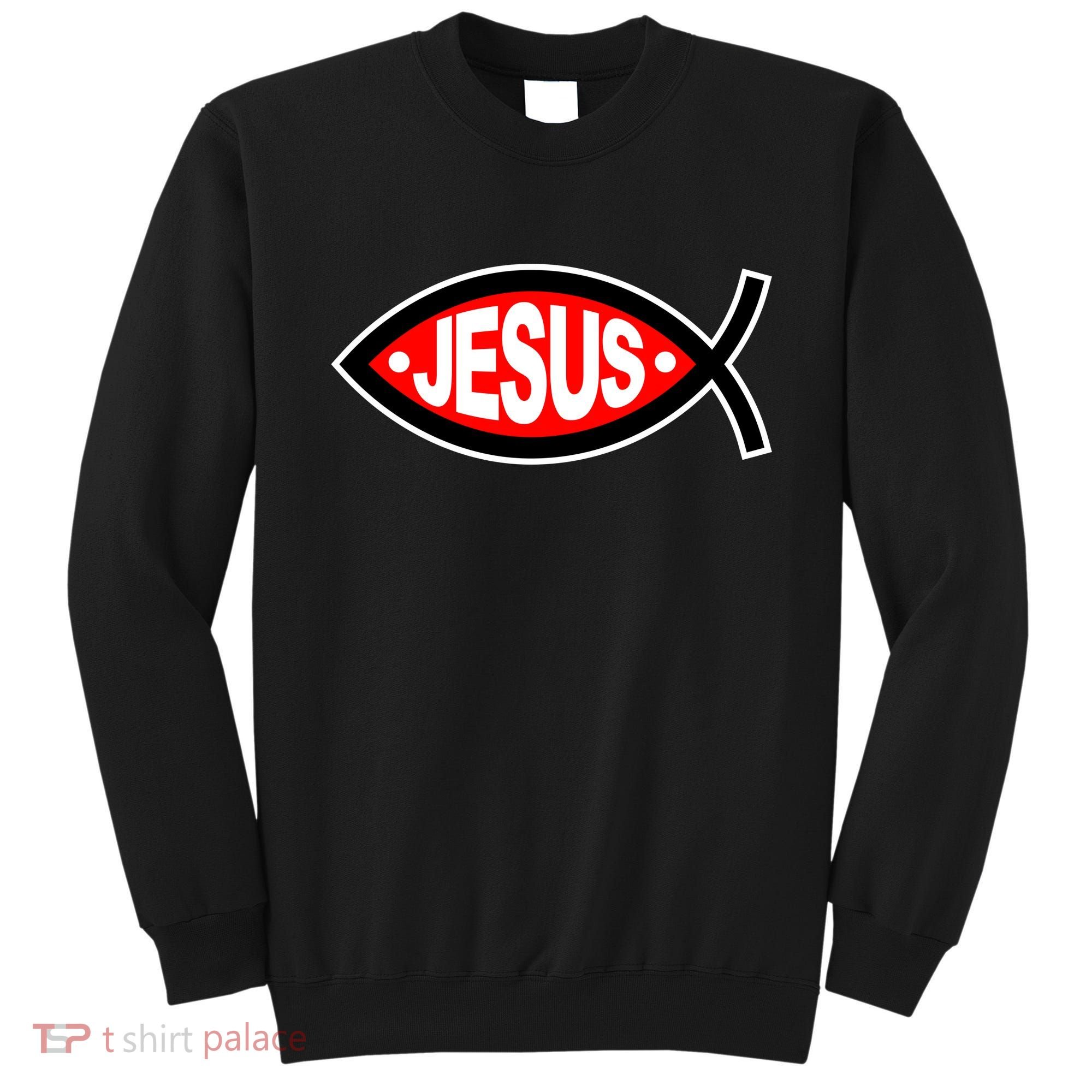 Jesus Christian Fish Symbol Sweatshirt