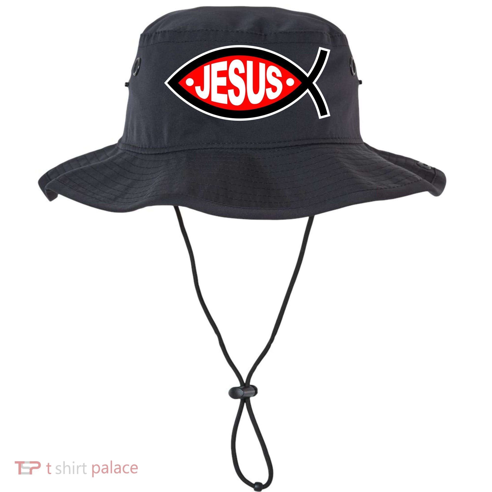 Jesus Christian Fish Symbol Bucket Hat