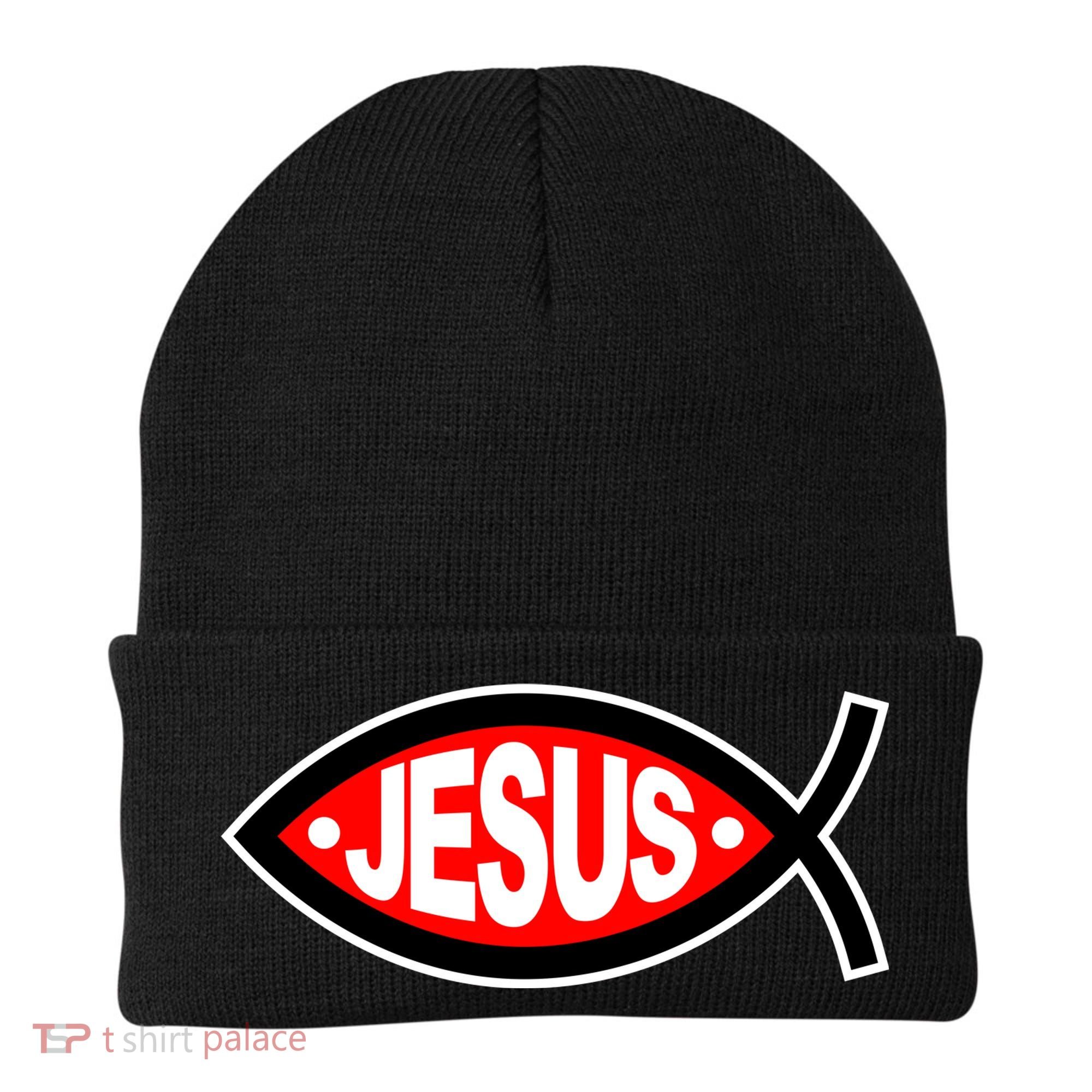 Jesus Christian Fish Symbol Beanie