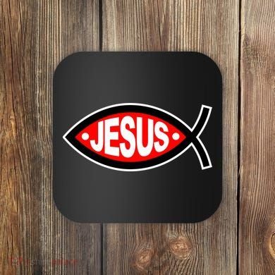 Jesus Christian Fish Symbol Coaster