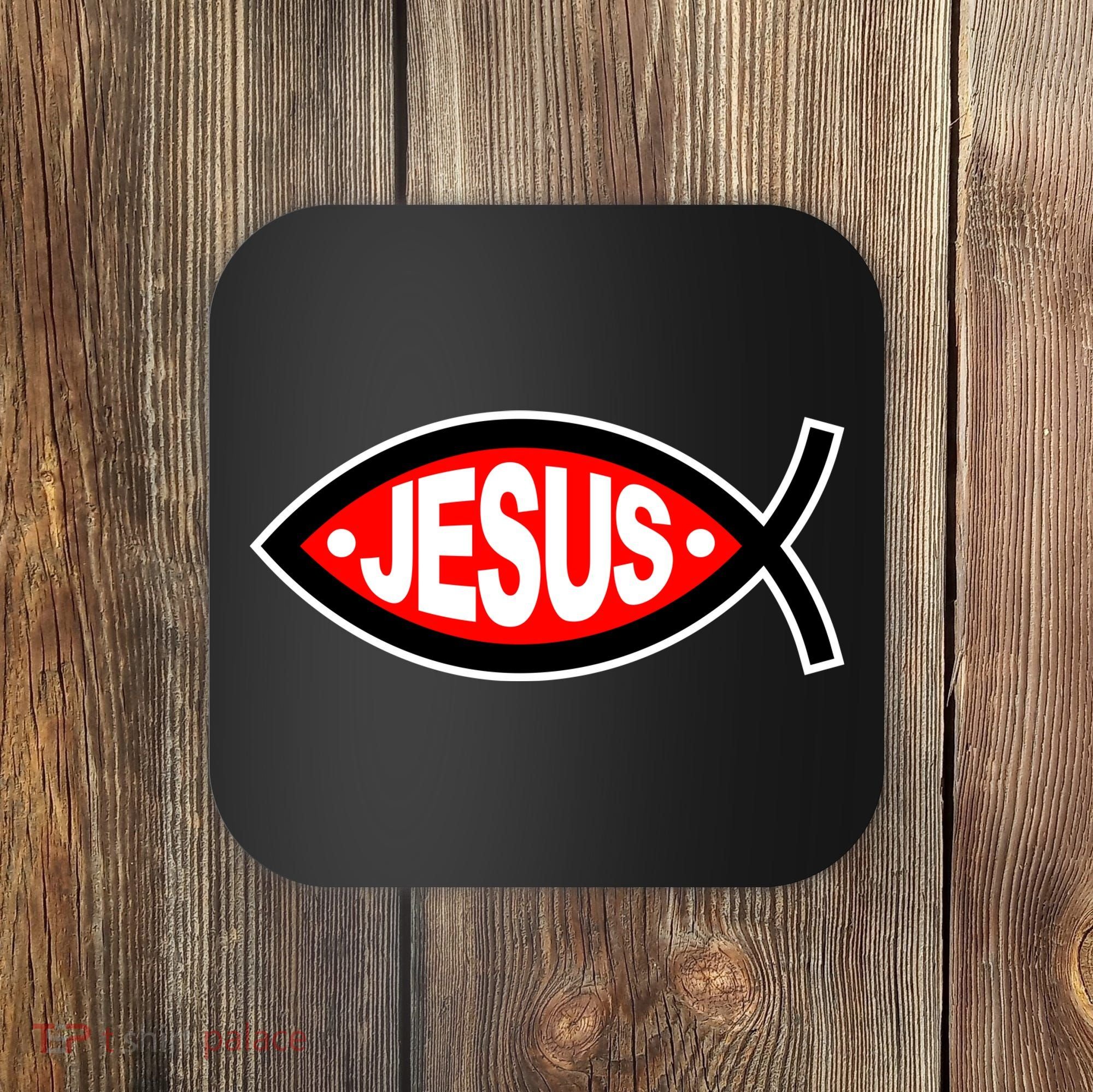 Jesus Christian Fish Symbol Coaster