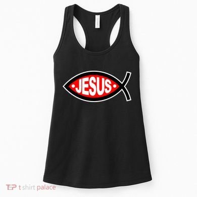 Jesus Christian Fish Symbol Women's Tank Top