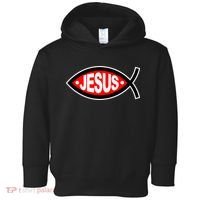 Jesus Christian Fish Symbol Toddler Hoodie thumb 0