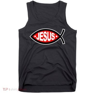 Jesus Christian Fish Symbol Tank Top