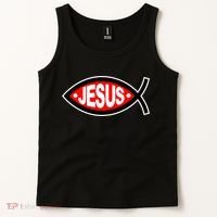 Jesus Christian Fish Symbol Tank Top thumb 2