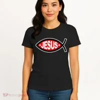 Jesus Christian Fish Symbol Women's T-Shirt thumb 4
