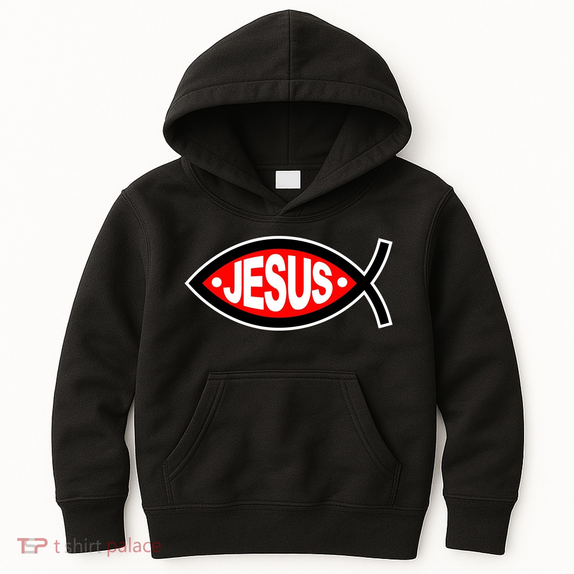 Jesus Christian Fish Symbol Kids Hoodie