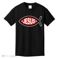 Jesus Christian Fish Symbol Kids T-Shirt thumb 0