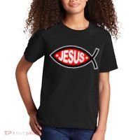 Jesus Christian Fish Symbol Kids T-Shirt thumb 2