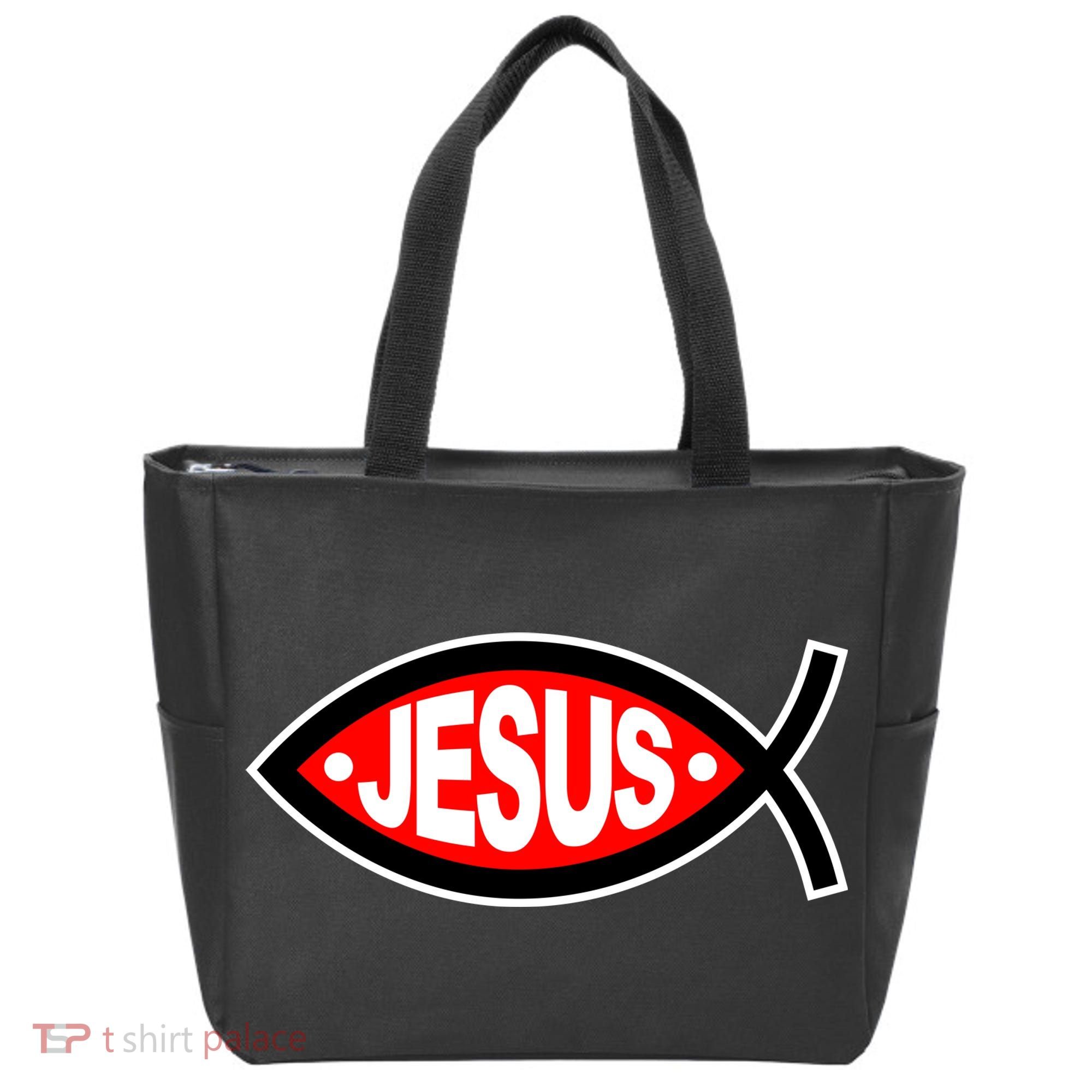 Jesus Christian Fish Symbol Tote Bag