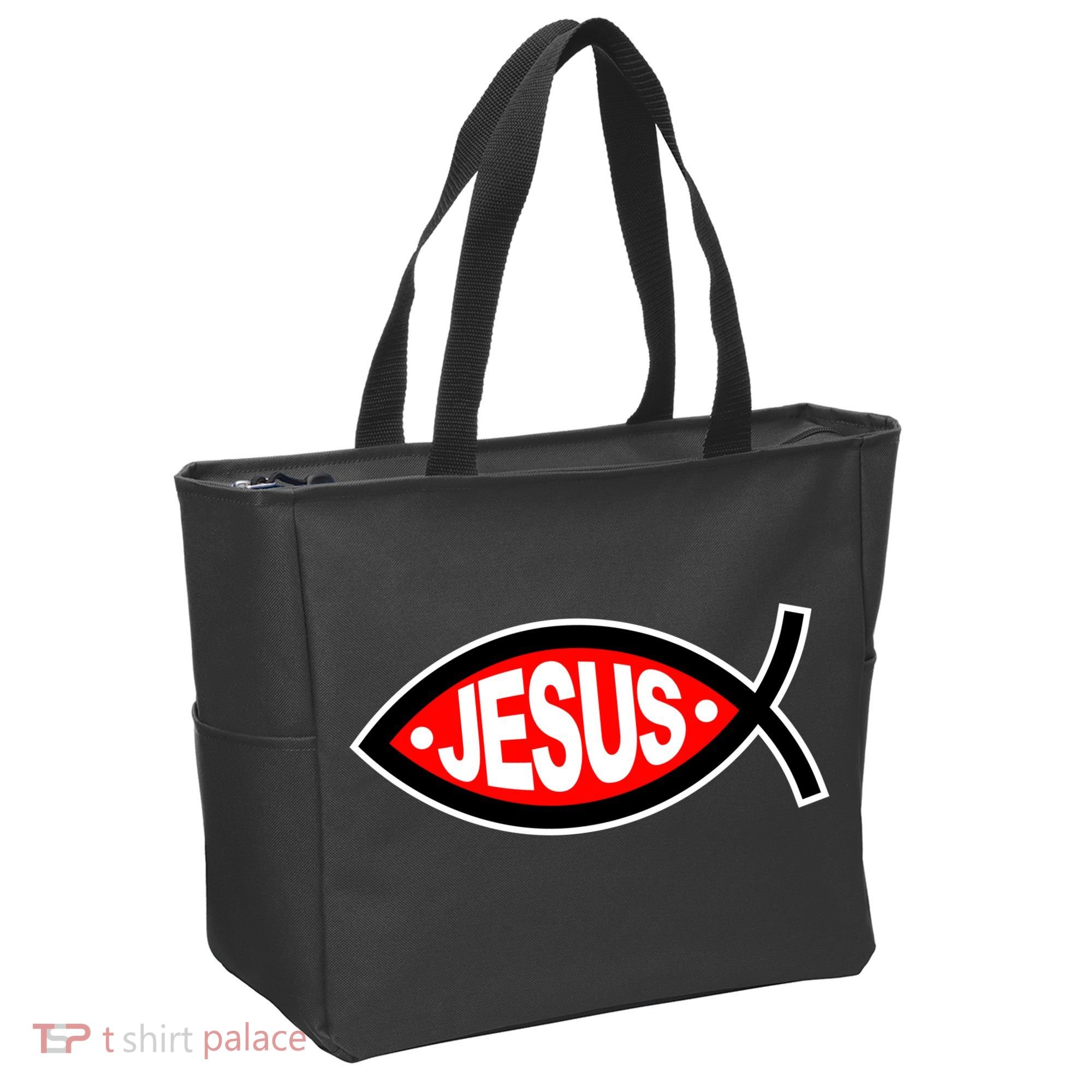 Jesus Christian Fish Symbol Tote Bag