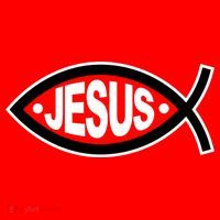 Jesus Christian Fish Symbol Santa Hat thumb 1
