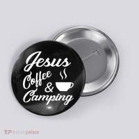 Jesus Coffee And Camping Button thumb 0