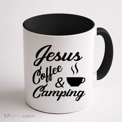 Jesus Coffee And Camping Coffee Mug back