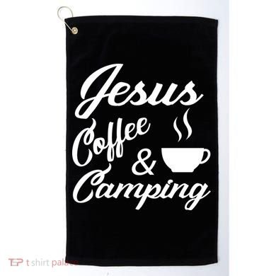 Jesus Coffee And Camping Golf Towel