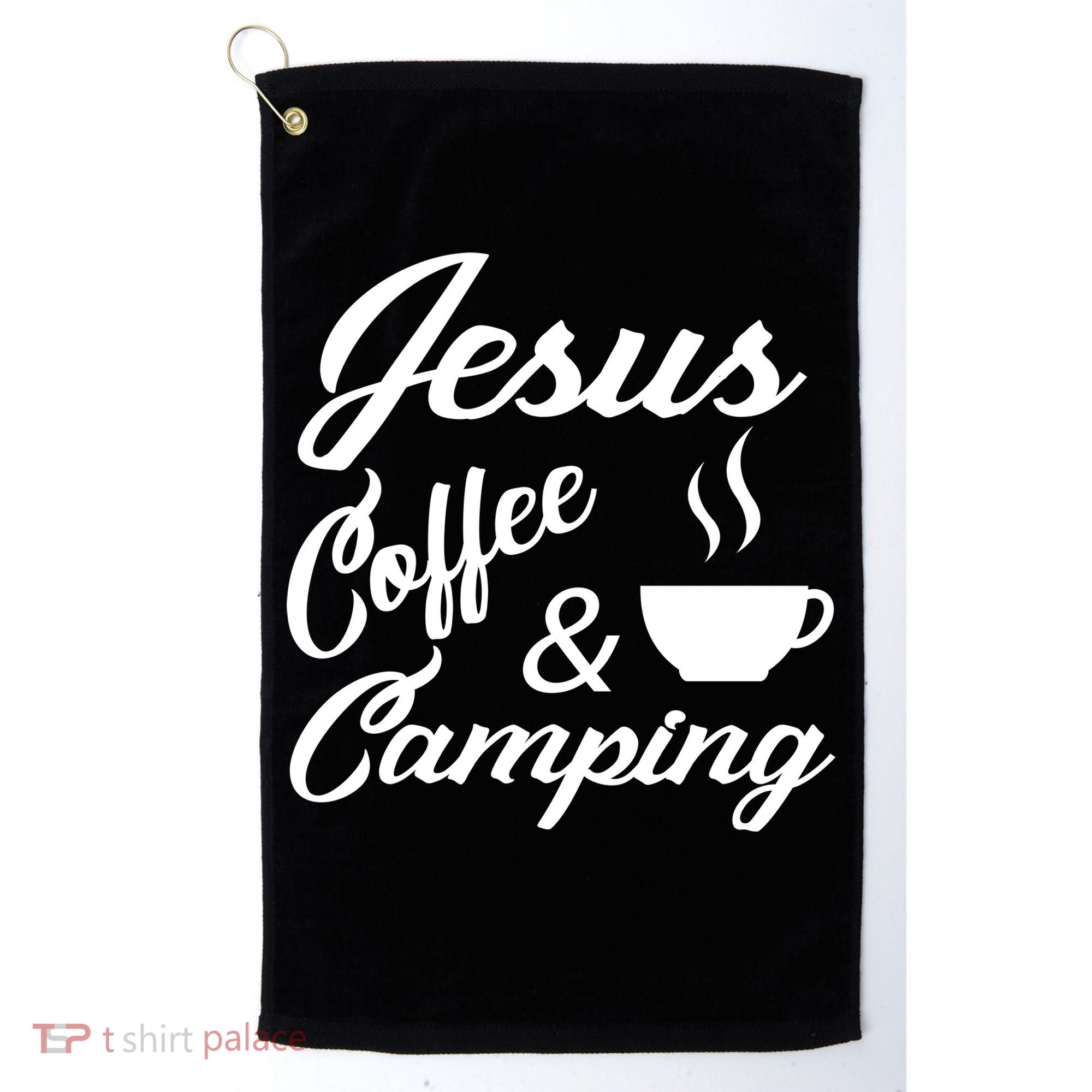 Jesus Coffee And Camping Golf Towel