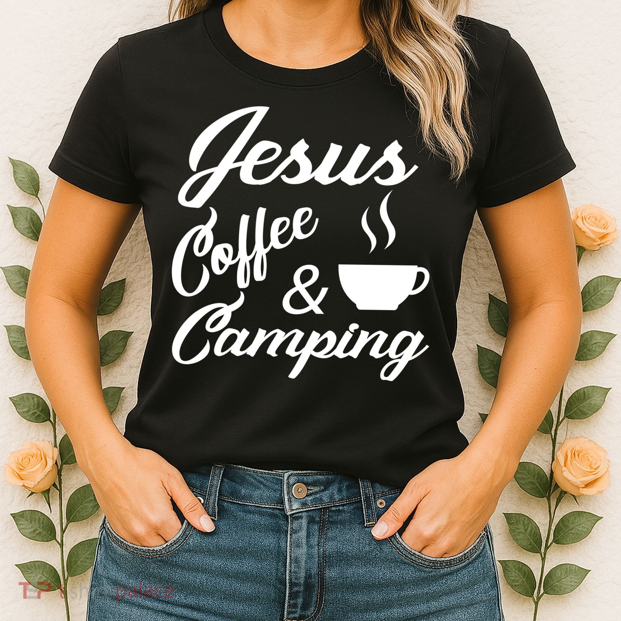 Jesus Coffee And Camping Women's T-Shirt