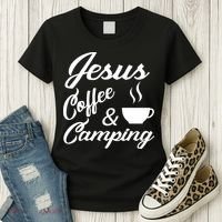 Jesus Coffee And Camping Women's T-Shirt thumb 3
