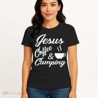 Jesus Coffee And Camping Women's T-Shirt thumb 4
