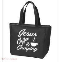 Jesus Coffee And Camping Tote Bag thumb 3