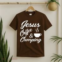 Jesus Coffee And Camping T-Shirt thumb 2