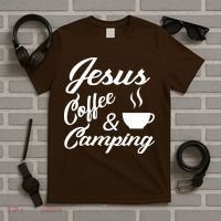 Jesus Coffee And Camping T-Shirt thumb 5