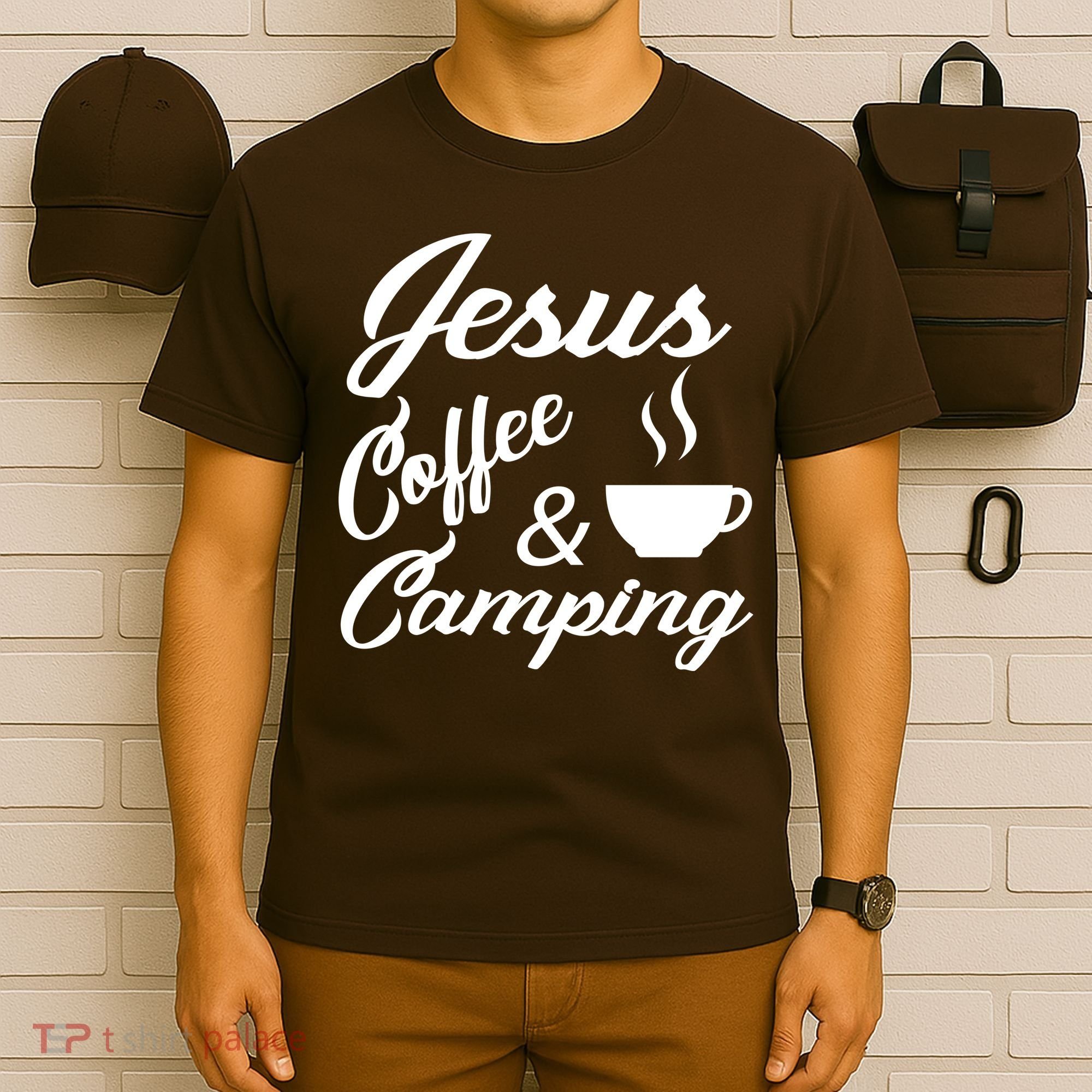 Jesus Coffee And Camping T-Shirt