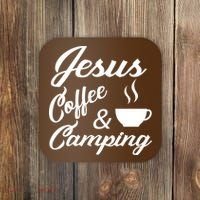Jesus Coffee And Camping Coaster thumb 0